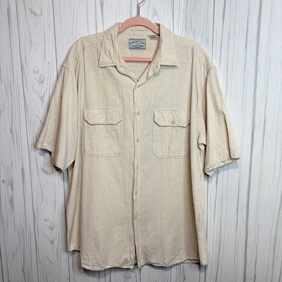 American Eagle Outfitters Other - AMERICAN EAGLE OUTFITTERS Men’s Linen Blend Short-Sleeve Button Down, XL